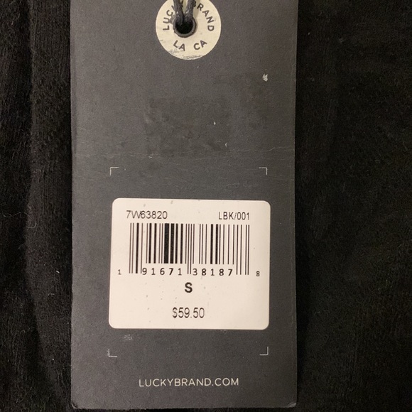 Lucky Brand Top S Black Jacquard Cold Shoulder Ruched 3/4 Sleeve Women’s NWT - Picture 10 of 11